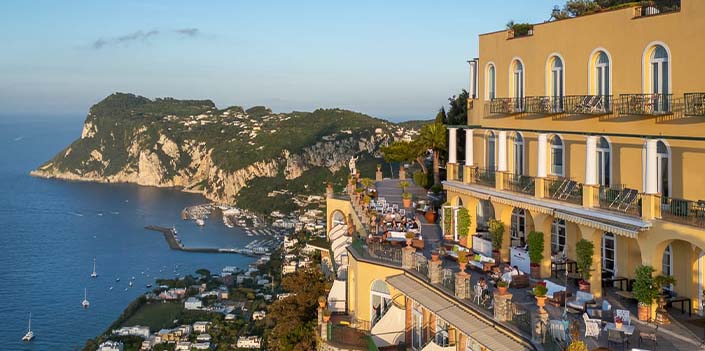 The terrace at Caesar Augustus Capri Italy